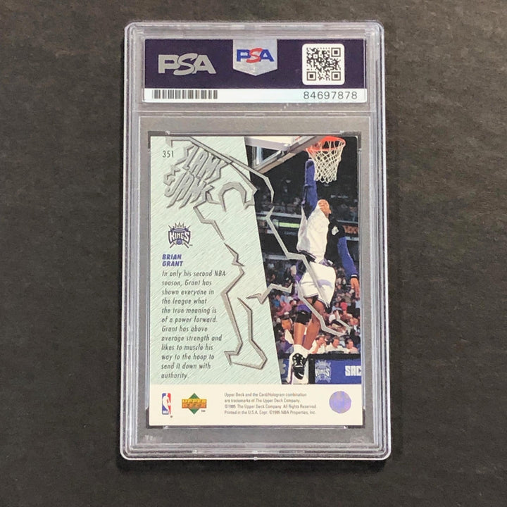 1995 Upper Deck Slam Dunk #351 Brian Grant Signed Card AUTO PSA Slabbed Kings