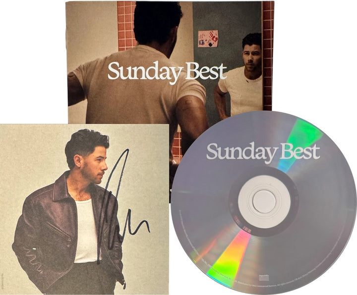 Nick Jonas Signed 2026 Sunday Best 4x4 Photo Art Card Album Cover Booklet CD-COA