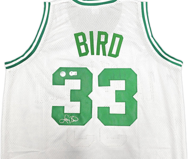 Boston Celtics Larry Bird Autographed Signed White Jersey Beckett Wit