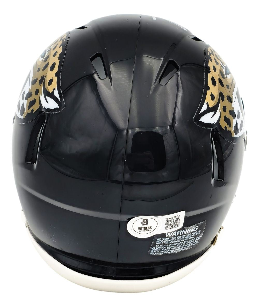 Travis Etienne Signed Jacksonville Jaguars Mini Speed Helmet BAS