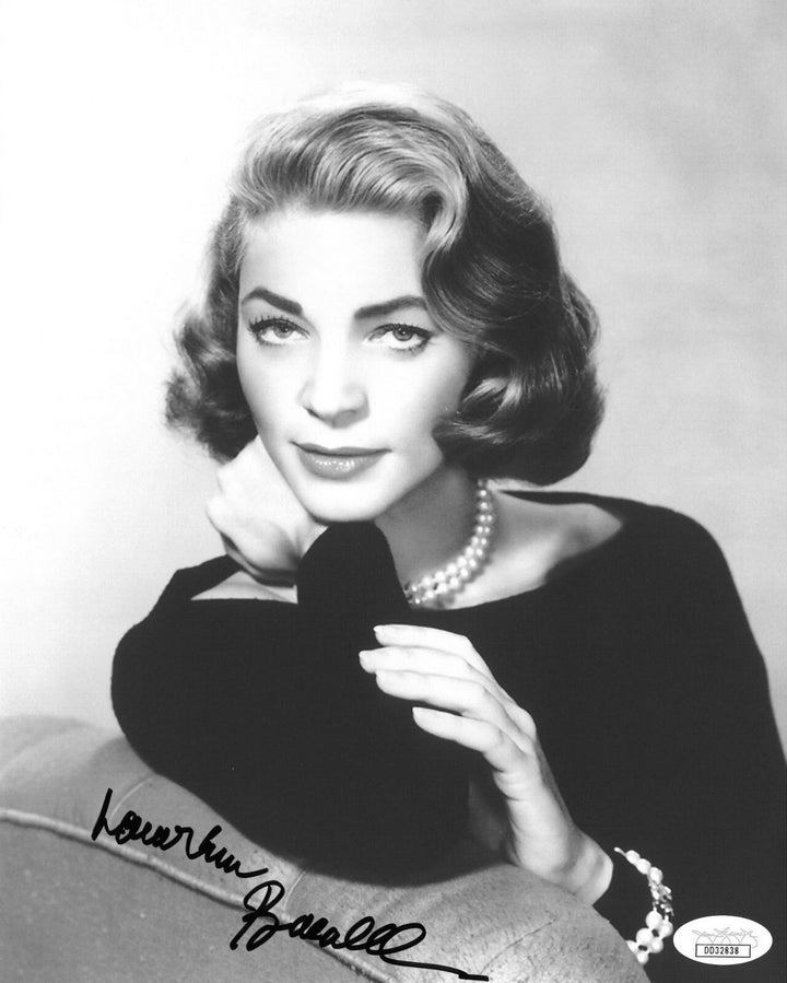 Lauren Bacall signed Vintage B&W Hollywood Legend 8x10 Photo- JSA Authentication