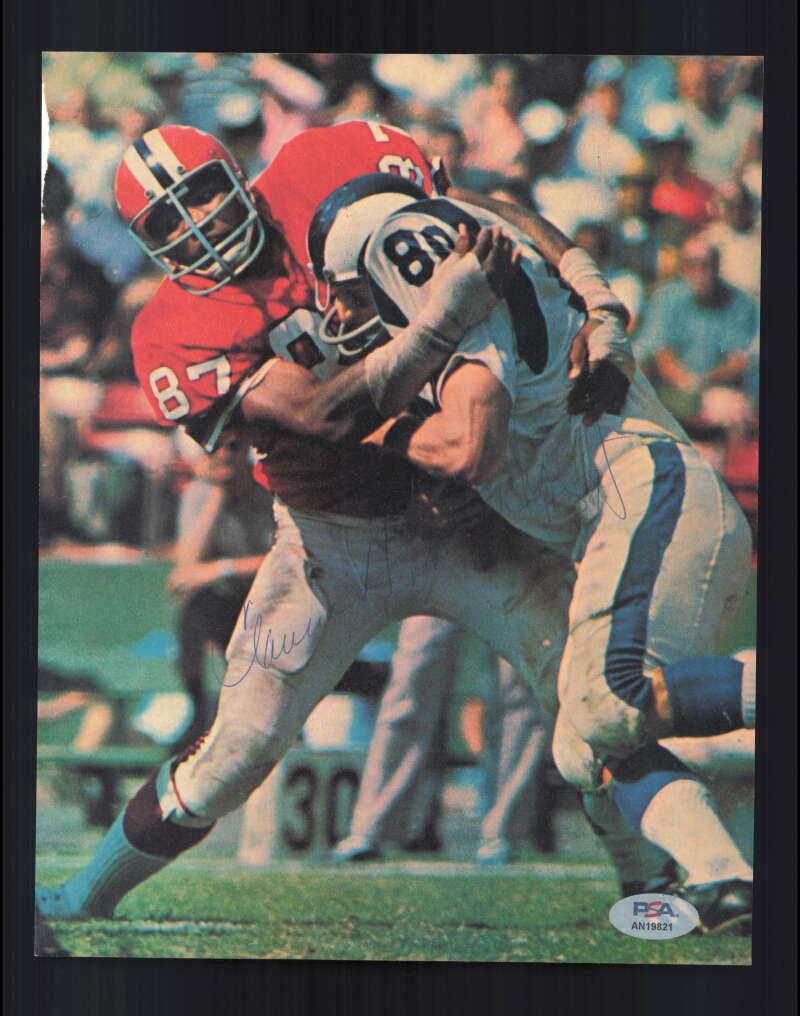 Claude Humphrey PSA DNA Signed 70`s Vintage 8x10 Photo Autograph Falcons