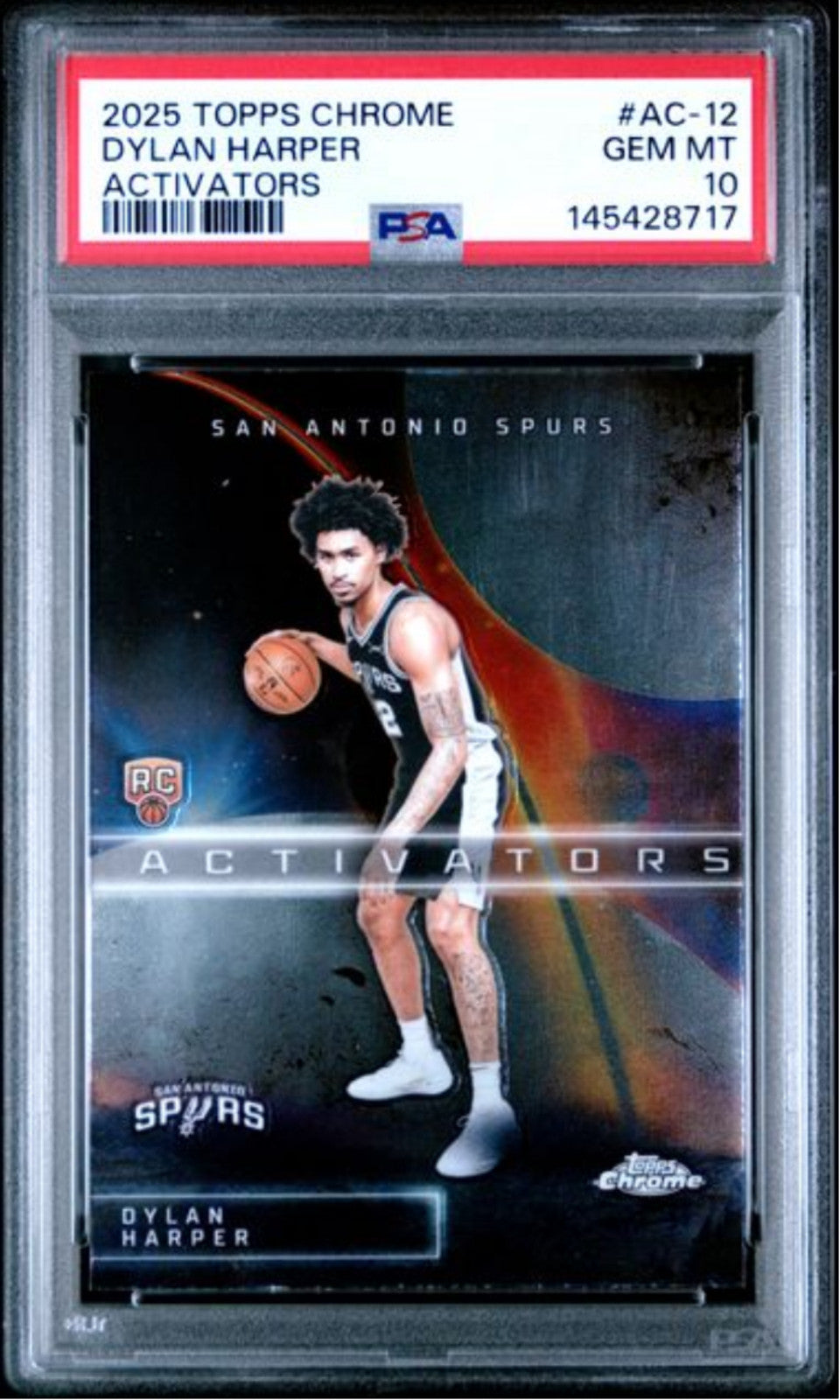 Graded 2025 Topps Chrome Dylan Harper #AC12 Activators RC Basketball Card PSA 10