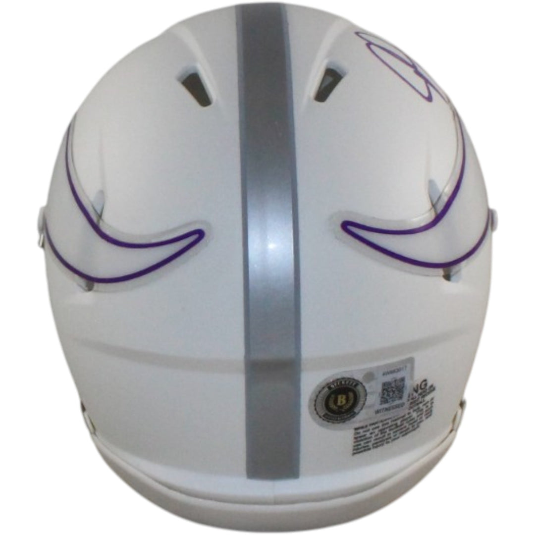 Justin Jefferson Autographed Minnesota Vikings Alt Mini Helmet Beckett WIT 58217