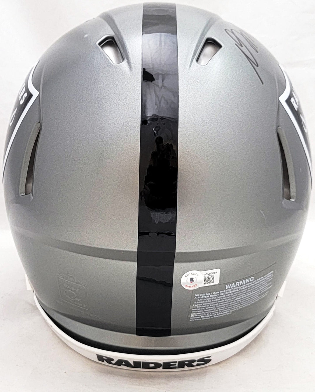 Davante Adams Signed Raiders Flash Gray Full Size Authentic Speed Helmet Beckett