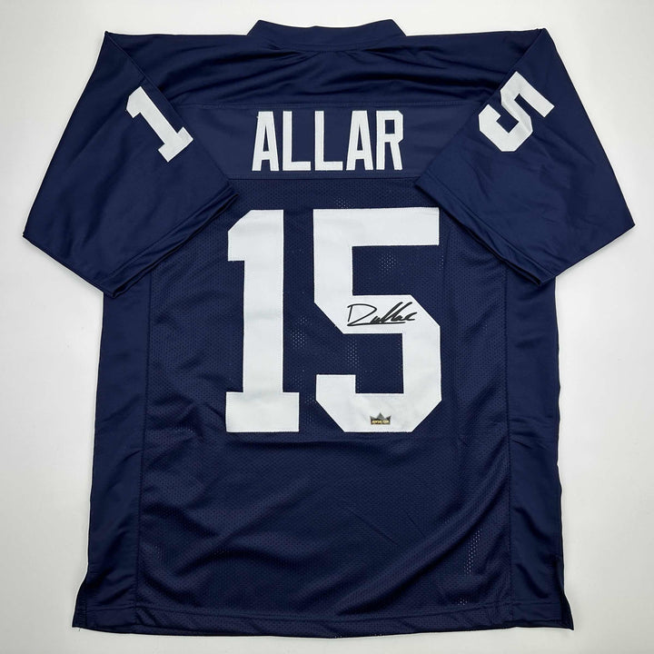 Facsimile Autographed Drew Allar Penn State Blue Reprint Jersey Size Men's XL