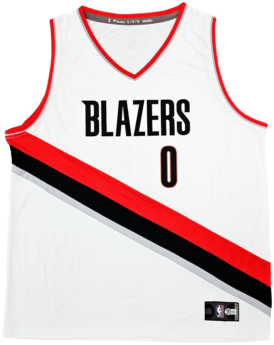 Portland Trailblazers Damian Lillard Auto White Fanatics Jersey Size XL Beckett
