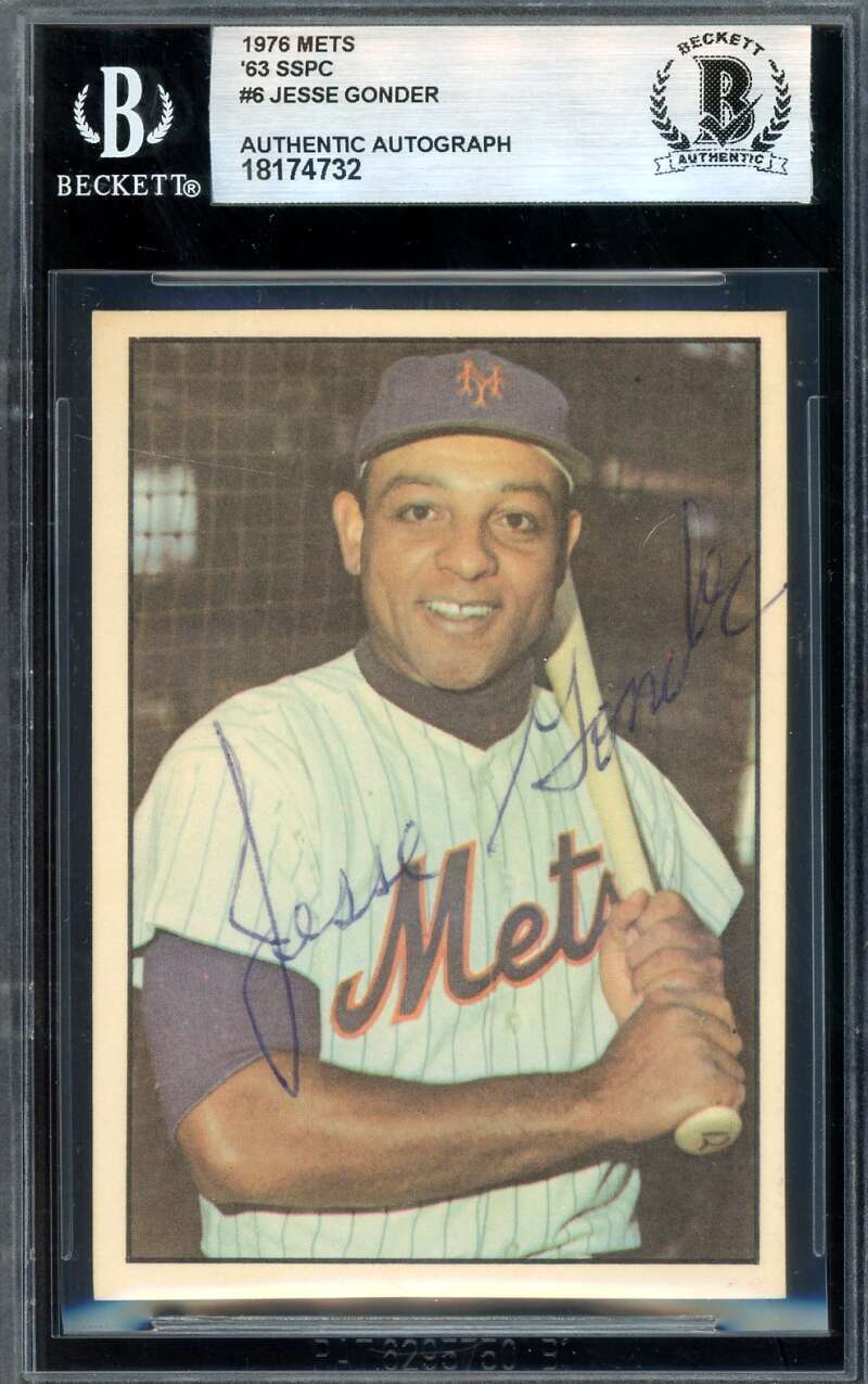 Jesse Gonder Beckett BAS Signed 1976 SSPC 1963 Mets Autograph