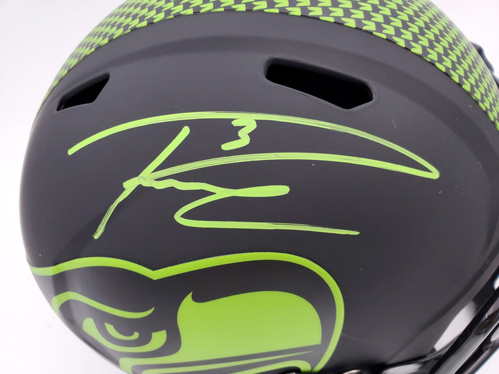 Russell Wilson Signed Seahawks Eclipse Black Full Size Speed Replica Helmet In