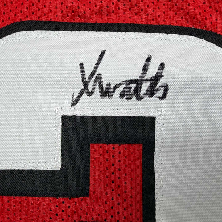 Autographed/Signed Xavier Watts Atlanta Red Pro Cut Football Jersey JSA COA