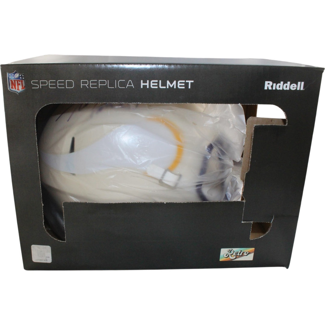 Adrian Perterson Signed Minnesota Vikings F/S Retro Helmet Beckett WIT 57531