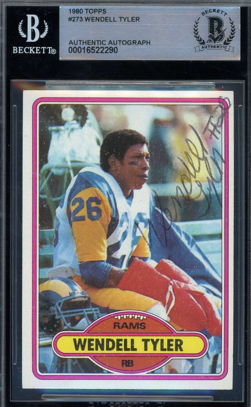 Wendell Tyler Beckett BAS Signed 1980 Topps Rookie Autograph