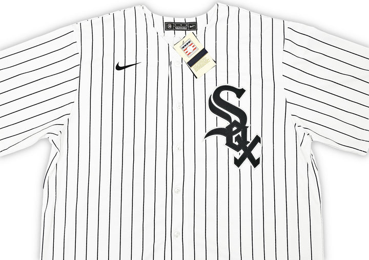 White Sox Frank Thomas Signed White Pinstripes Nike Jersey Size XL Beckett Wit