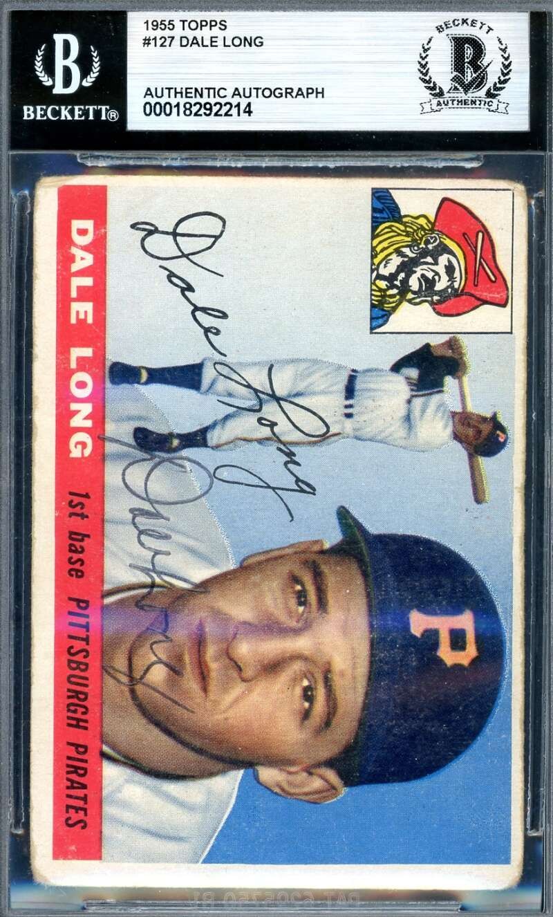 Dale Long Beckett BAS Signed 1955 Topps Autograph