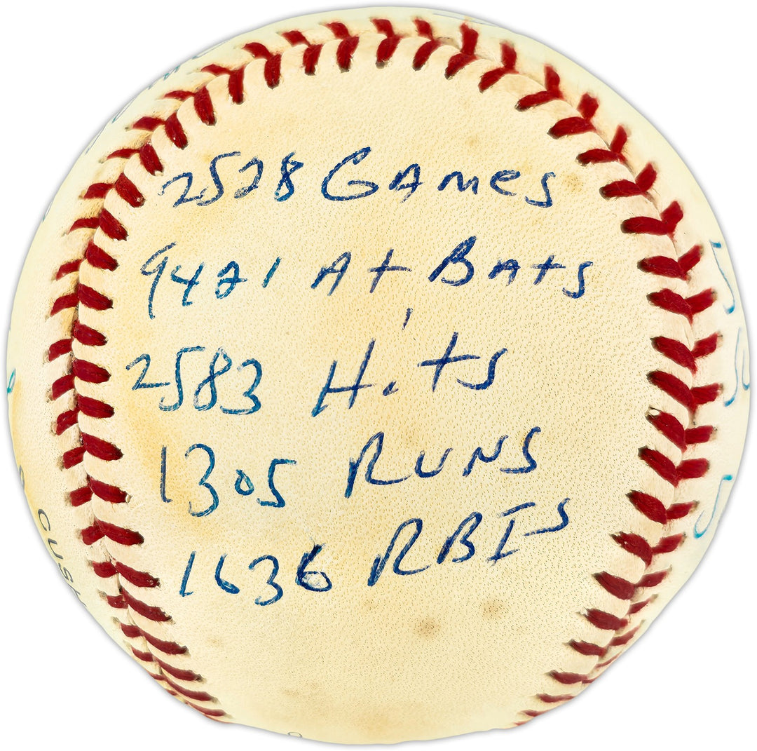 Ernie Banks Auto NL Statball Baseball Cubs 14 Inscriptions #514/100 Beckett