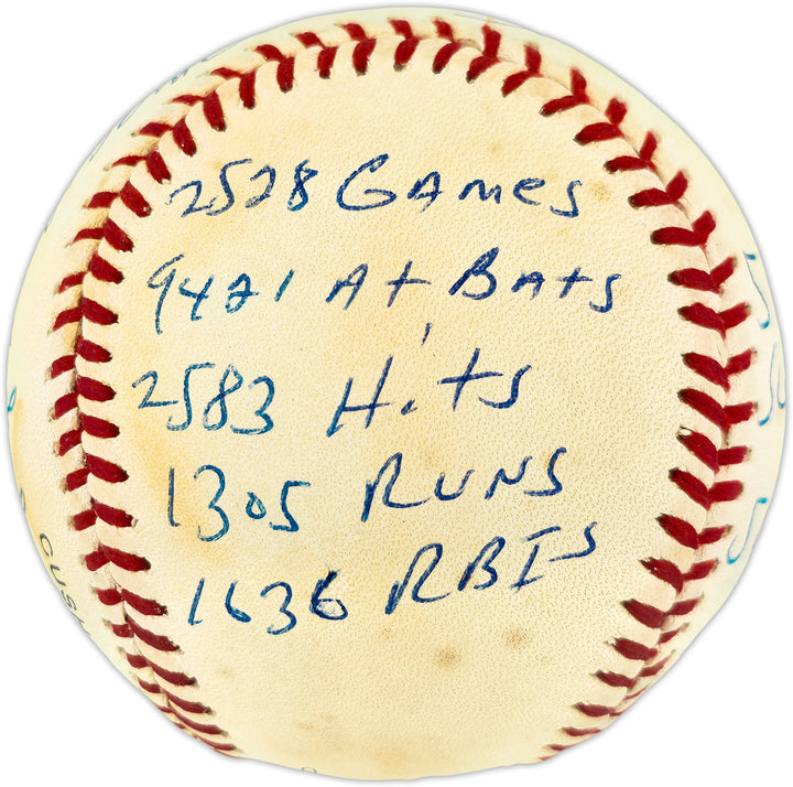 Ernie Banks Auto NL Statball Baseball Cubs 14 Inscriptions #514/100 Beckett