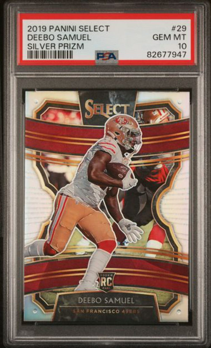 Graded 2019 Panini Select Deebo Samuel #29 Silver Prizm RC Football Card PSA 10