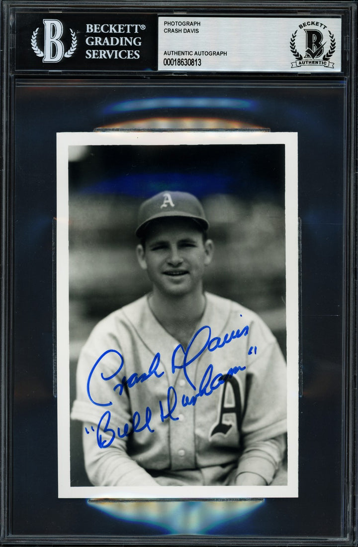 Lawrence Crash Davis Auto 4x6 Photo Philadelphia A's "Bull Durham" Beckett