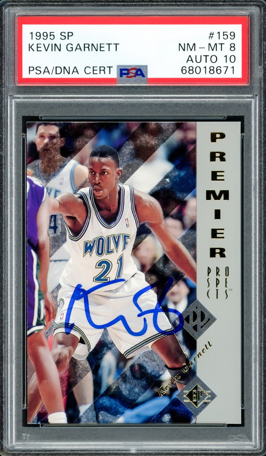 Kevin Garnett Auto Signed 1995-96 Upper Deck SP RC 159 PSA 8 Sig 10 PSA/DNA