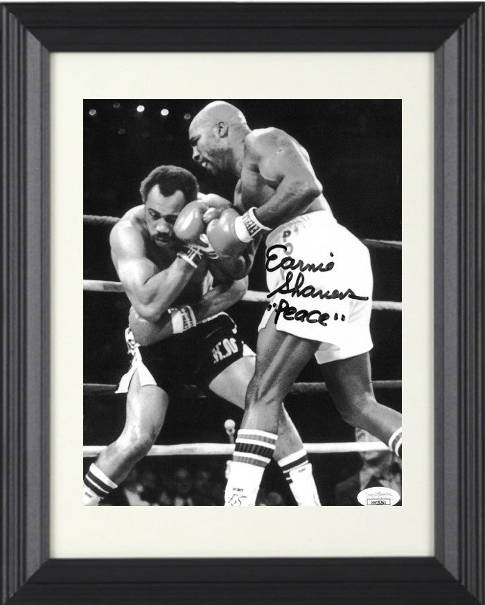 Earnie Shavers signed Boxing 8x10 Photo w/ Peace Framed (vs Ken Norton) - JSA