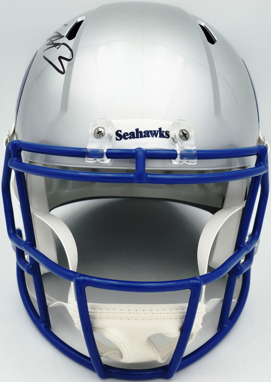 Nick Emmanwori Auto Seahawks Throwback Silver Full Size Speed Rep Helmet Beckett