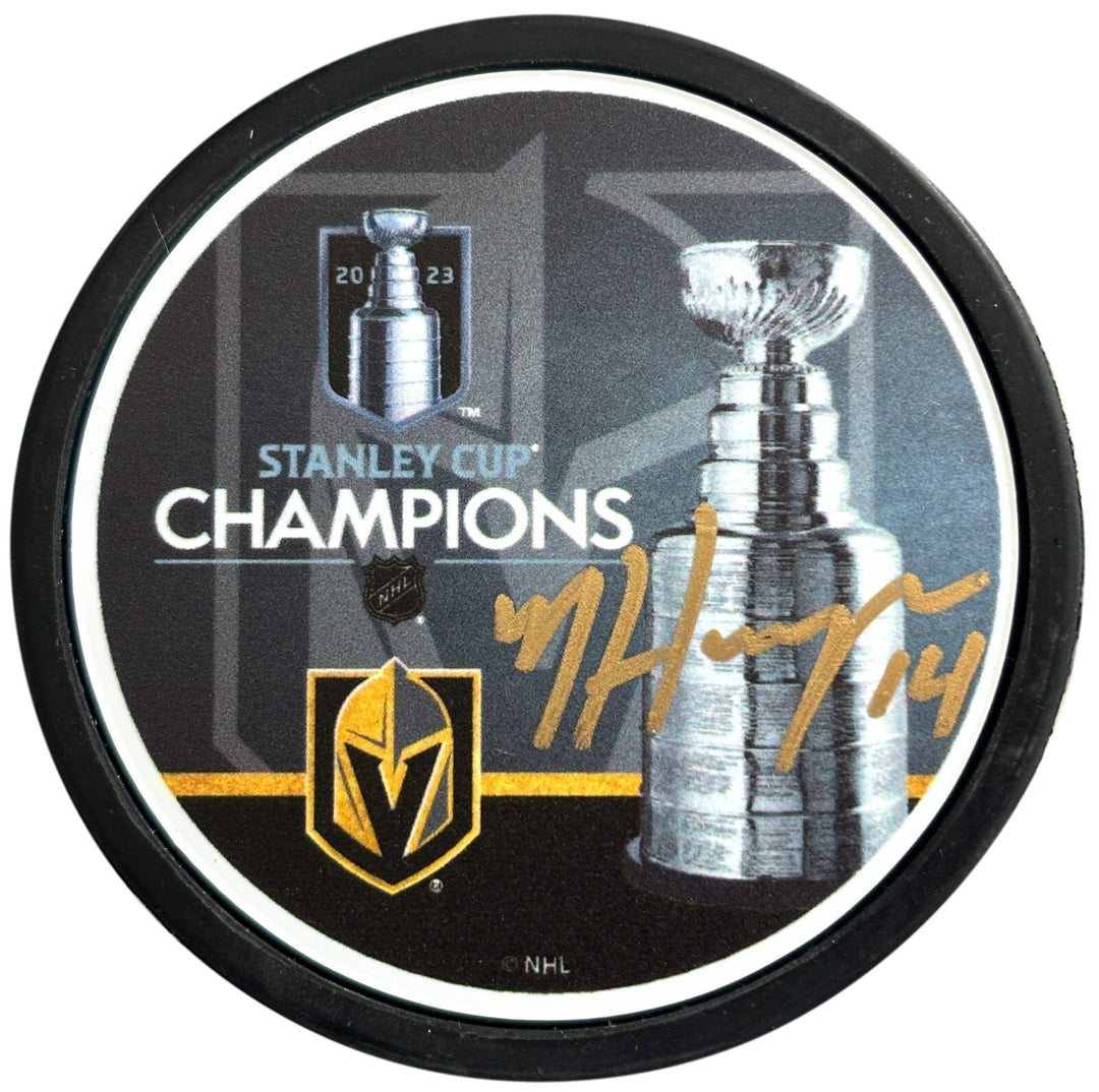 Nicolas Hague Autographed Stanley Cup Vegas Golden Knights Signed Puck IGM Nic