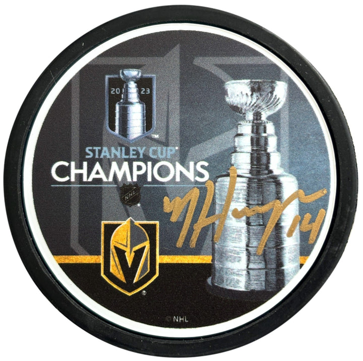 Nicolas Hague Autographed Stanley Cup Vegas Golden Knights Signed Puck IGM Nic