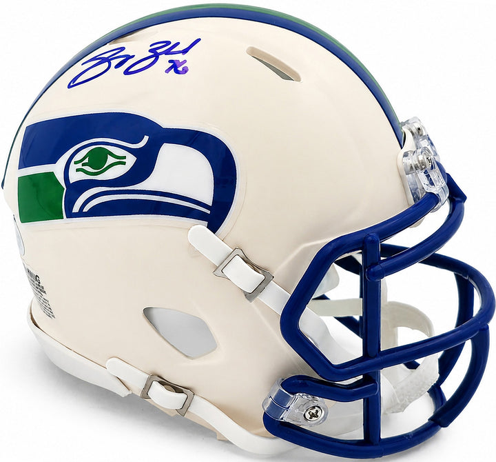 Grey Zabel Signed Seattle Seahawks Cream Retro Speed Mini Helmet MCS Holo