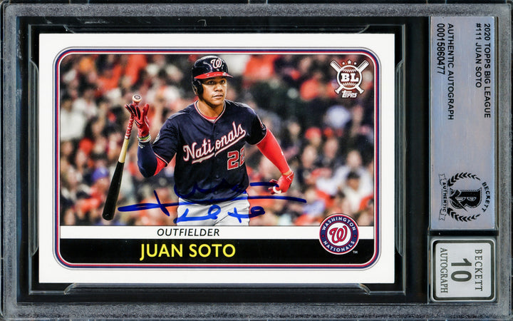 Juan Soto Autographed 2020 Topps Big League Card Yankees Gem 10 Auto Beckett F