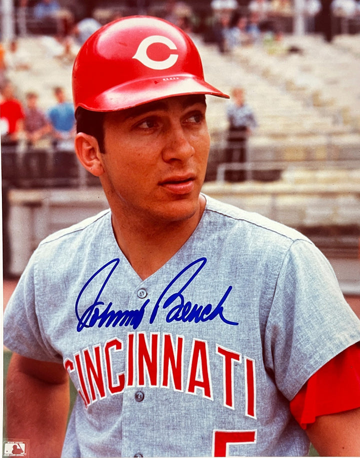 Johnny Bench signed Cincinnati Reds MLB 8x10 Photo- COA (Big Red Machine/HOF)