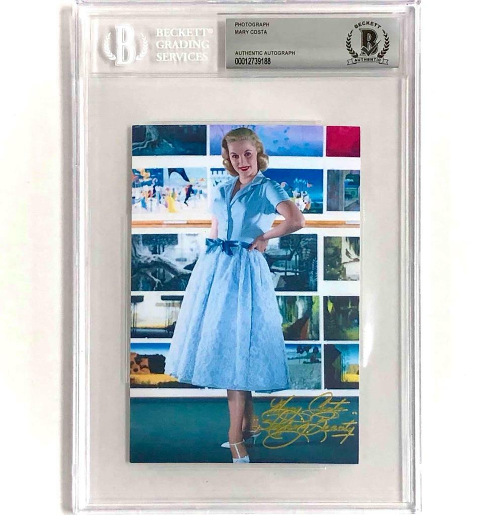 Disney actress Mary Costa autograph Sleeping Beauty signed 4x6 Photo BAS Beckett