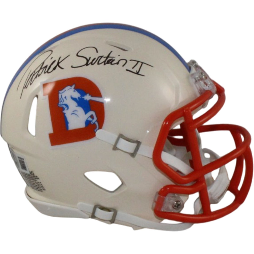 Patrick Surtain Autographed Denver Broncos Retro Mini Helmet Beckett 56422
