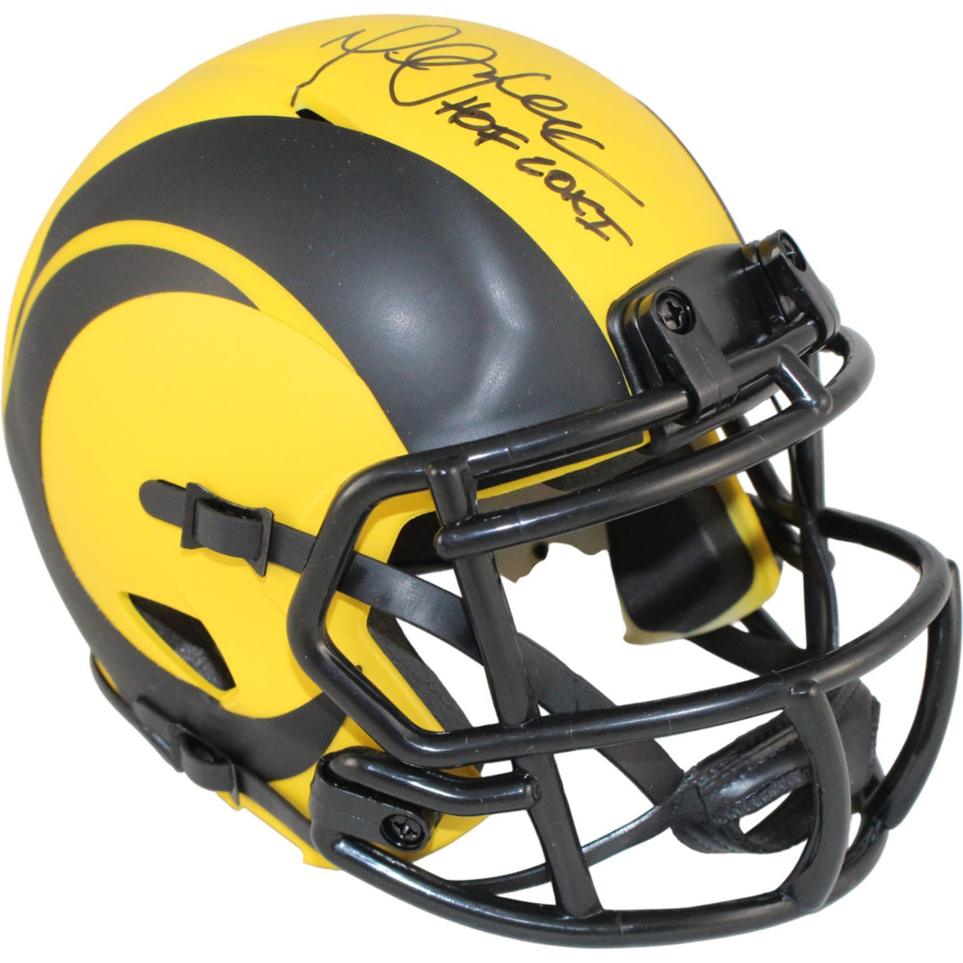 Marshall Faulk Autographed St Louis Rams Rave Mini Helmet HOF Beckett 53616