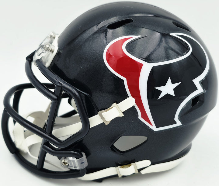 Andre Johnson Signed Houston Texans Blue Speed Mini Helmet Beckett Witness