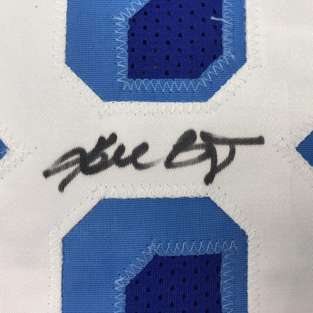 FRAMED Autographed/Signed KOBE BRYANT 35x39 Los Angeles Blue Jersey PSA COA