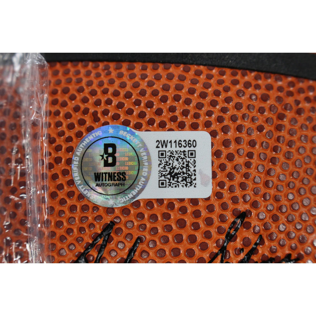 Hakeem Olajuwon Clyde Drexler Signed Houston Rockets Basketball Beckett 49267