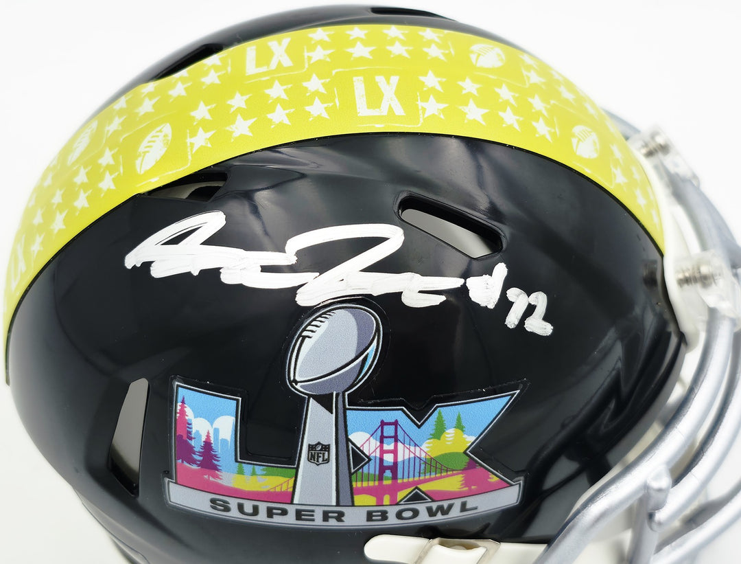 Abraham Abe Lucas Signed Seahawks Black SB LX Logo Speed Mini Helmet MCS Holo