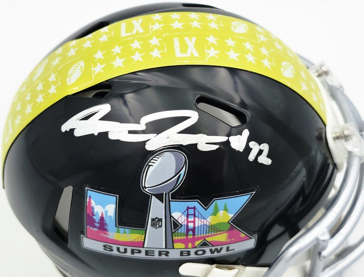Abraham Abe Lucas Signed Seahawks Black SB LX Logo Speed Mini Helmet MCS Holo
