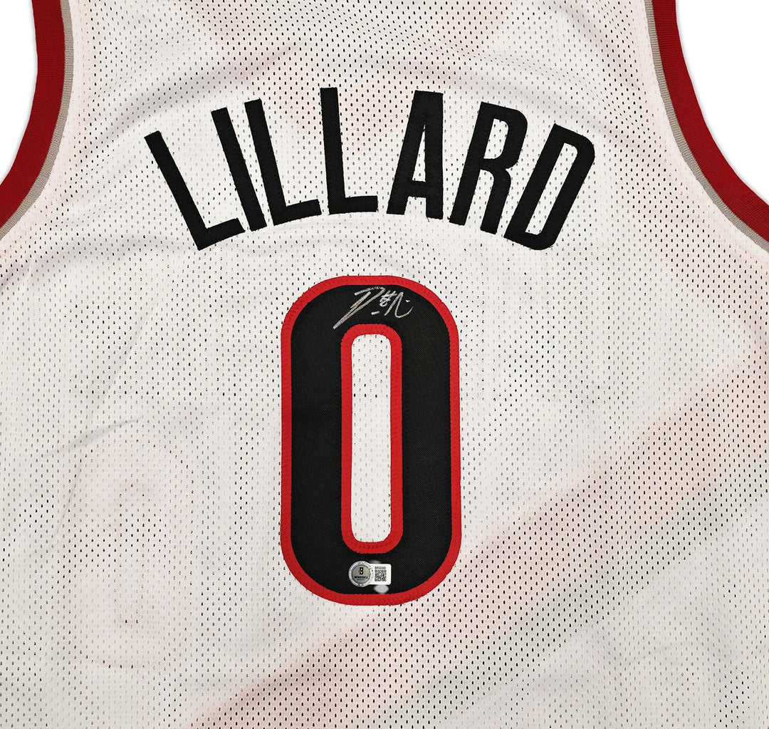 Portland Trail Blazers Damian Lillard Signed White Jersey Beckett