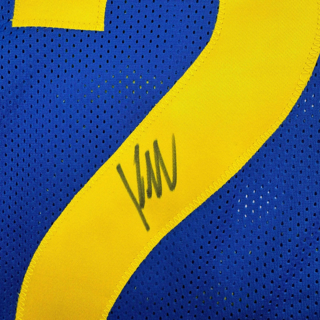 Framed Autographed/Signed Kyren Williams 35x39 LA Blue Jersey BAS COA #2