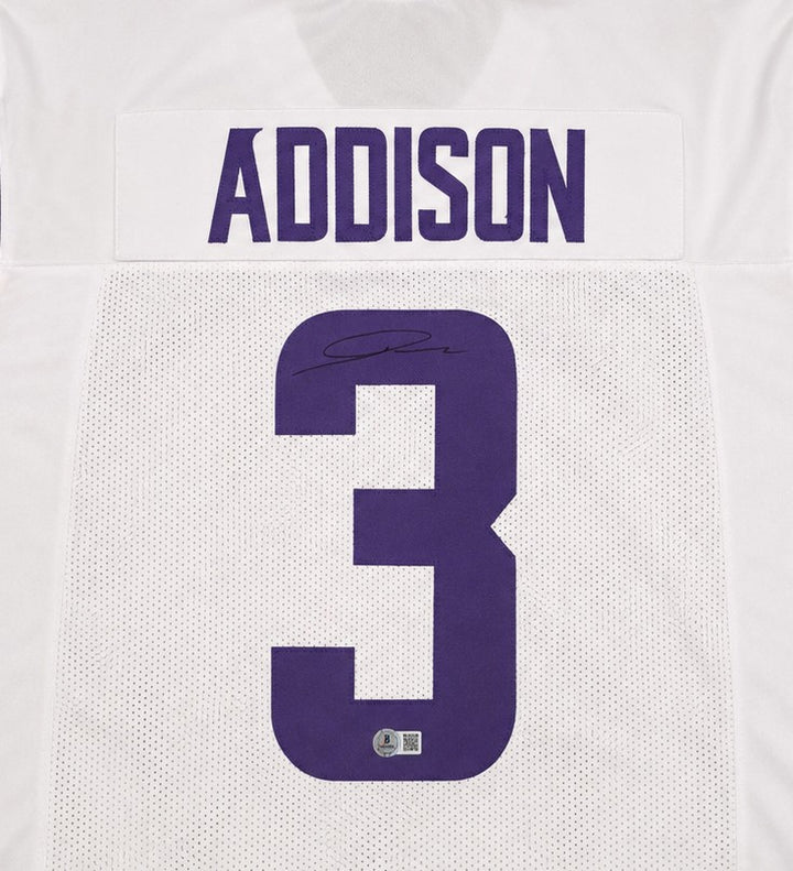Minnesota Vikings Jordan Addison Signed White Jersey Beckett BAS QR