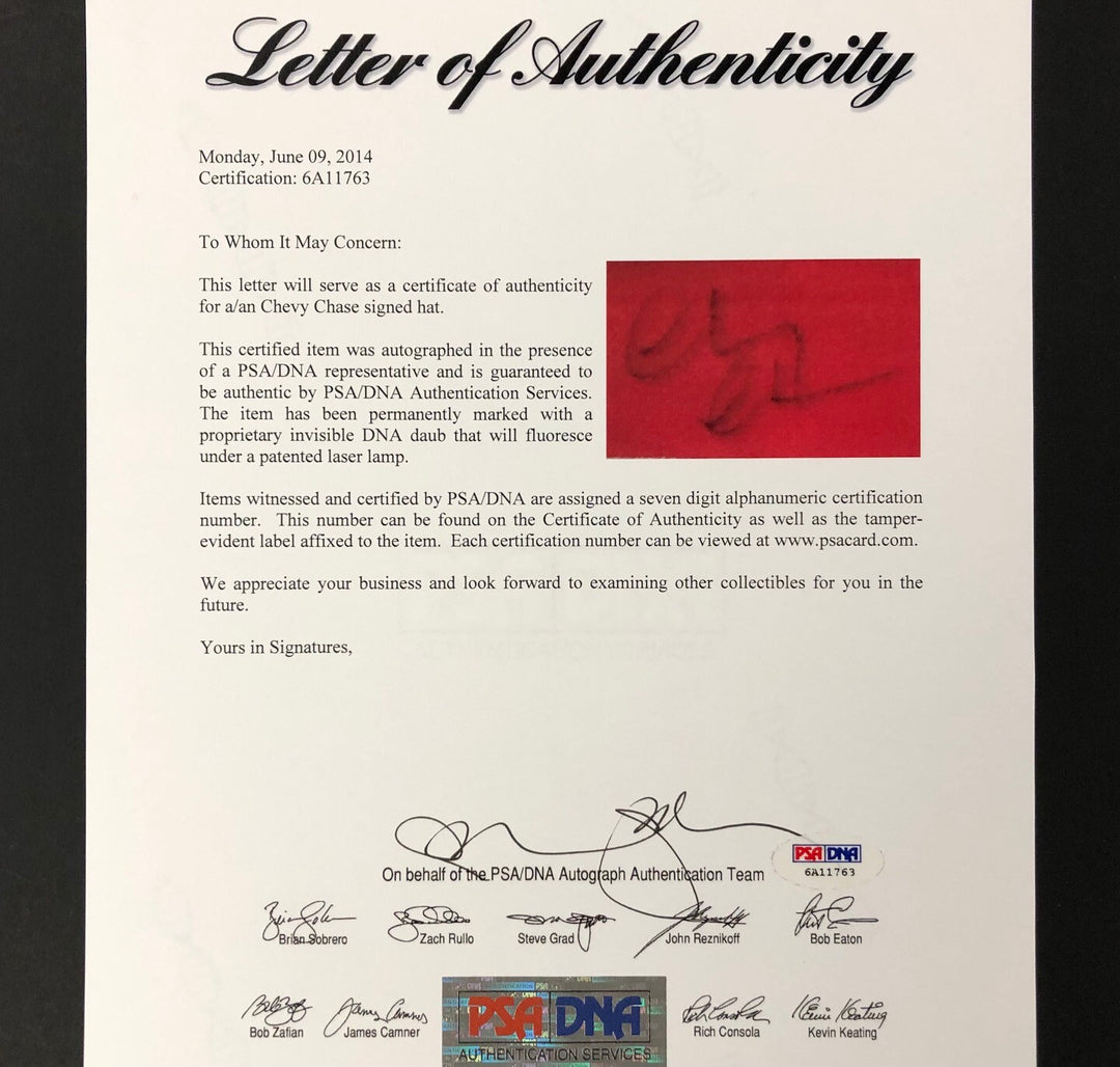 Chevy Chase autograph Christmas Vacation signed Santa Claus hat PSA/DNA COA LOA