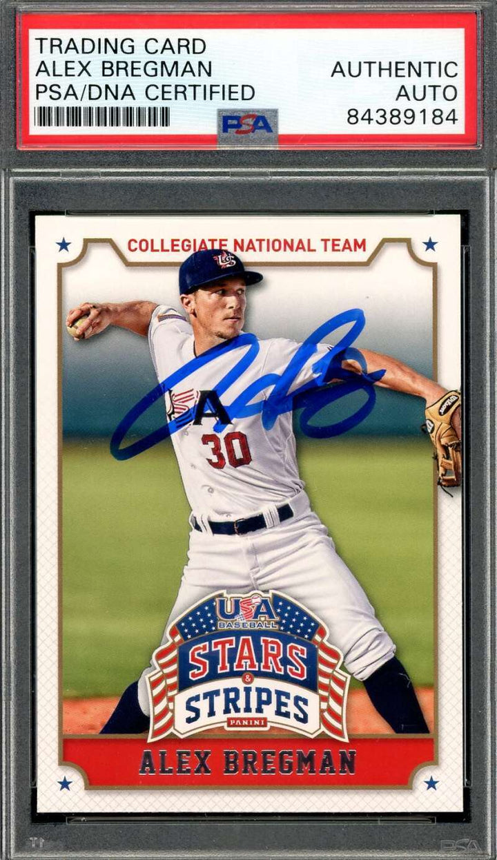 Alex Bregman PSA DNA Signed 2015 Panini Collegiate National Team Rookie