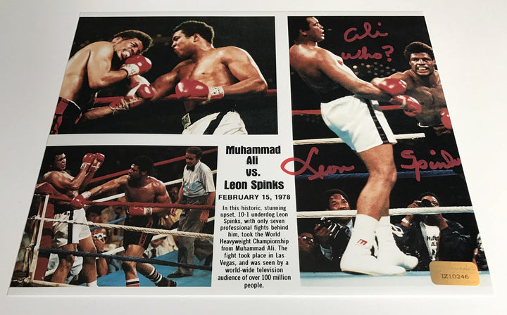 Leon Spinks Signed 8x10 Inscribed "Ali Who?" COA Inscriptagraphs 8x Muhammad