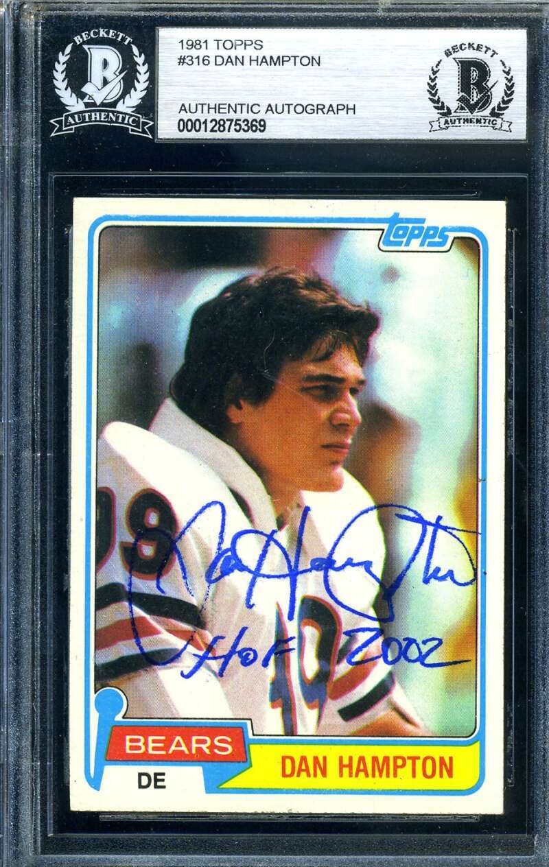 Dan Hampton BAS Beckett Coa Signed 1981 Topps Rookie Autograph