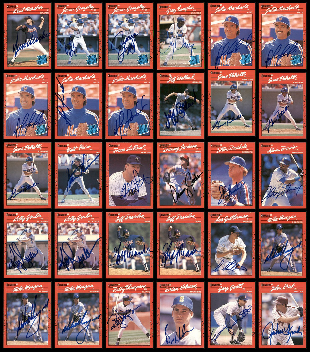 1990 Donruss Baseball Autographed Signed Cards Lot Of 235