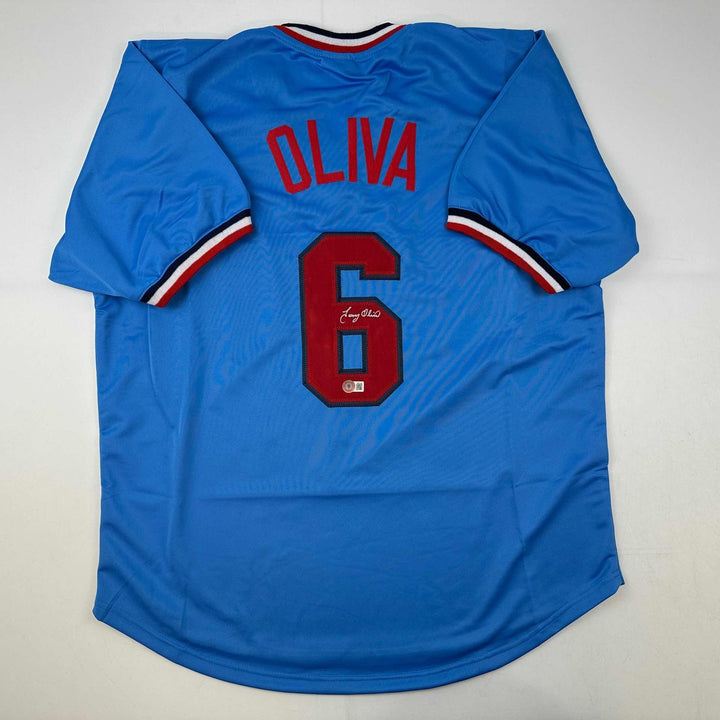 Autographed/Signed Tony Oliva Minnesota Light Blue Jersey Beckett COA