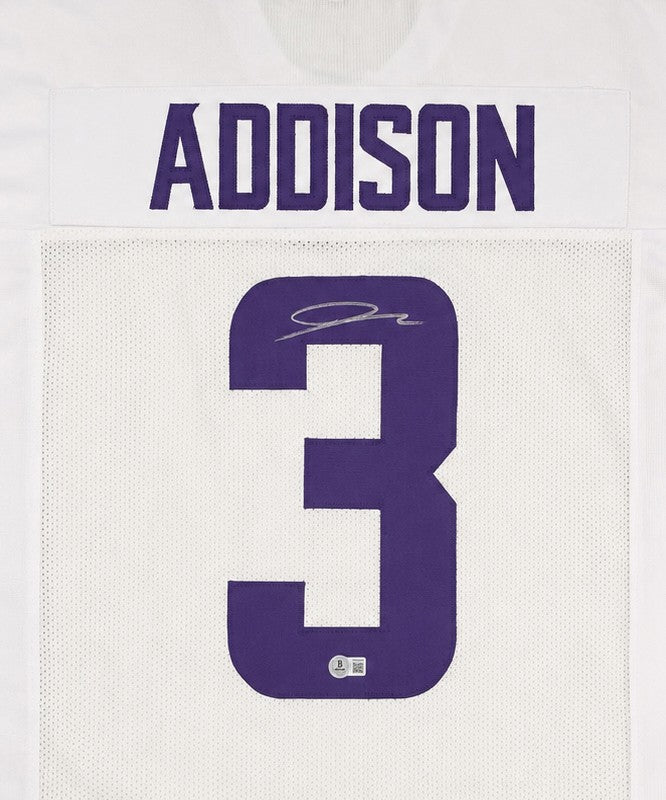 Minnesota Vikings Jordan Addison Signed White Jersey Beckett BAS QR
