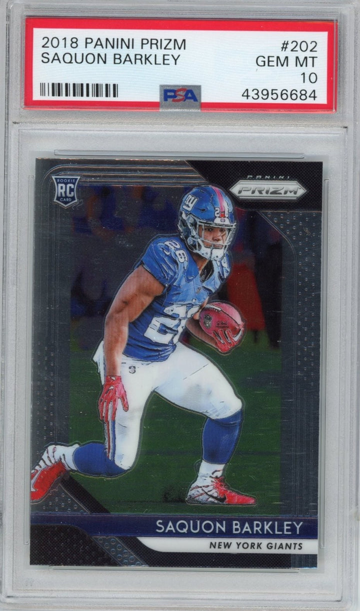 Graded 2018 Panini Prizm Saquon Barkley #202 Rookie RC Card PSA 10 Mint
