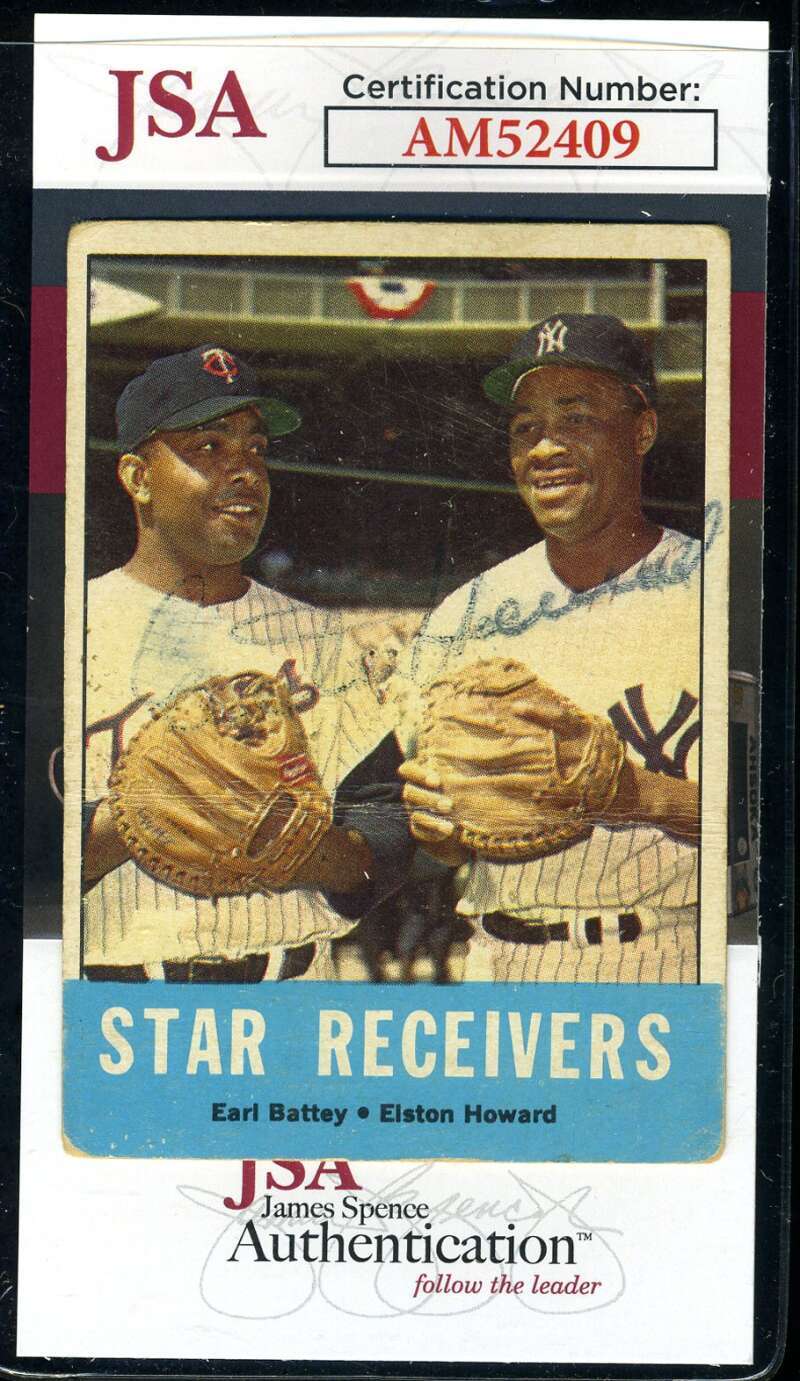 Elston Howard JSA Coa Signed 1963 Topps Star Receivers Autograph